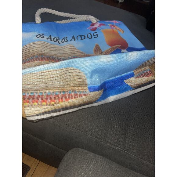 BARBADOS Daily Beach Bag Big Women's TOTE Zip Closure GIFT Rope Handles - Picture 4 of 9